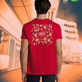 Camiseta Hombre Manga Corta Rojo Tango marcaje espalda