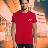 Camiseta Hombre Manga Corta Rojo tango personalizada publicitaria