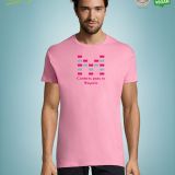 Camiseta Hombre Manga Corta Rosa publicidad pecho