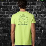 Camiseta Hombre Manga Corta Verde Manzana publicidad espalda