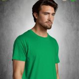 Camiseta Hombre Manga Corta Verde Pradera lateral