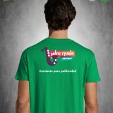 Camiseta Hombre Manga Corta Verde Pradera publicidad espalda