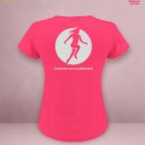 Camiseta Tecnica Mujer Fucsia espalda impresa