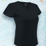 Camiseta Tecnica Mujer Negra para publicidad