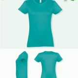 Camiseta Mujer Manga Corta Azul Caribeño