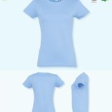 Camiseta Mujer Manga Corta Azul Cielo