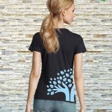 Camiseta Mujer Manga Corta Azul Marino Personalizada espalda