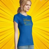 Camiseta Mujer Manga Corta Azul Royal para eventos