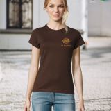 Camiseta Mujer Manga Corta Chocolate para publicidad