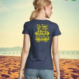 Camiseta Mujer Manga Corta Denim serigrafia Espalda