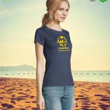 Camiseta Mujer Manga Corta Denim serigrafia Lateral