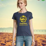 Camiseta Mujer Manga Corta Denim serigrafia Pecho