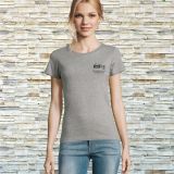 Camiseta Mujer Manga Corta Gris Mezcla para eventos