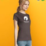 Camiseta Mujer Manga Corta Gris Oscuro personalizable lateral