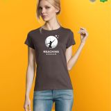 Camiseta Mujer Manga Corta Gris Oscuro personalizable pecho