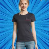 Camiseta Mujer Manga Corta Gris Ratón para logotipo