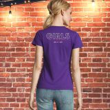 Camiseta Mujer Manga Corta Morado Personalizada Espalda