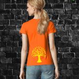 Camiseta Mujer Manga Corta Naranja Espalda para Empresas