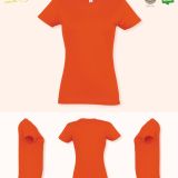 Camiseta Mujer Manga Corta Naranja