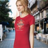 Camiseta Mujer Manga Corta Roja con logo