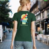 Camiseta Mujer Manga Corta Verde Botella marcaje espalda para promociones