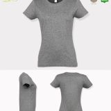 Camiseta Mujer Manga Gris Mezcla